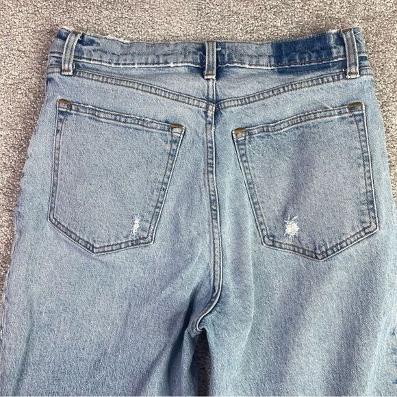 Abercrombie & Fitch Jeans Women's 30 Blue 90's Straight High Rise Split Leg - Picture 5 of 12